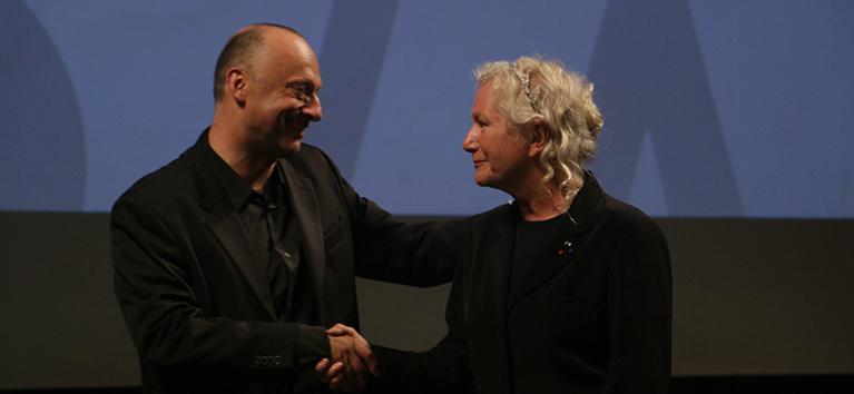 Les films fran&ccedil;ais au Festival de Sarajevo - Agn&egrave;s b. et le directeur du festival, Mirsad Purivatra