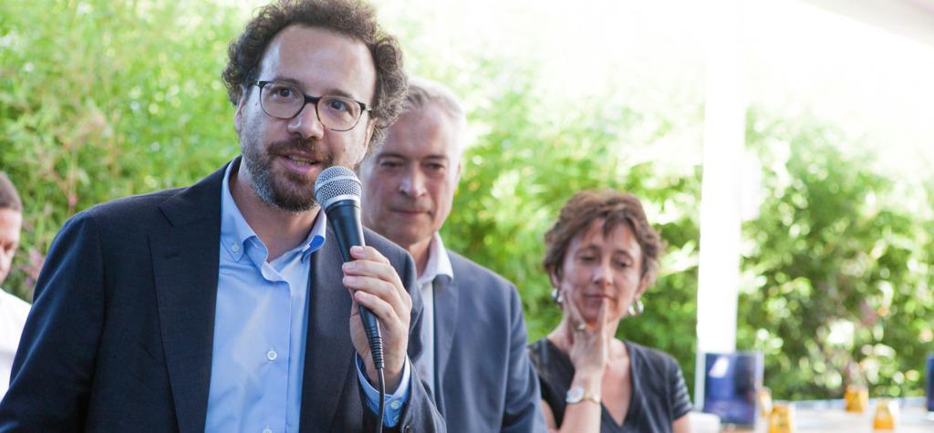 Une belle d&eacute;l&eacute;gation fran&ccedil;aise au Festival de Locarno - Carlo Chatrian, d&eacute;l&eacute;gu&eacute; du Festival, Jean-Christophe Baubiat d'UniFrance et Couty, Conseill&egrave;re de Coop&eacute;ration et d'action Culturelle &agrave; l'Ambassade de France en Suisse - &copy; Ivana De Maria / UniFrance